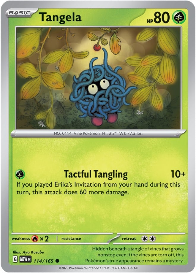 Tangela Tickling Vines Double Kick Pok Mon Cardtrader