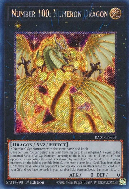 Number 100 Numeron Dragon 25th Anniversary Rarity Collection Yu Gi