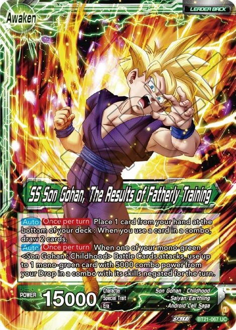 Son Gohan // SS Son Gohan, The Results of Fatherly Training Card Back