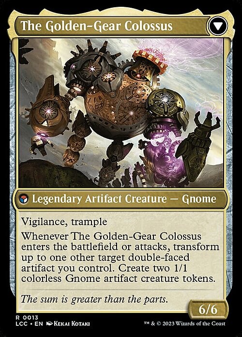 Tetzin, Gnome Champion // The Golden-Gear Colossus Parte Posterior
