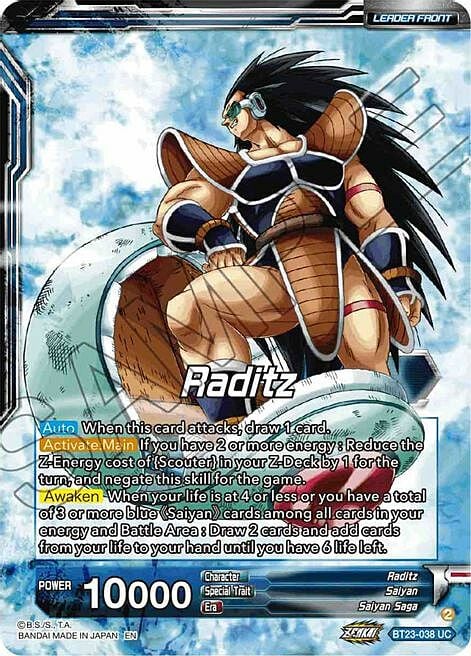 Raditz // Raditz, the Invasion Begins Card Back