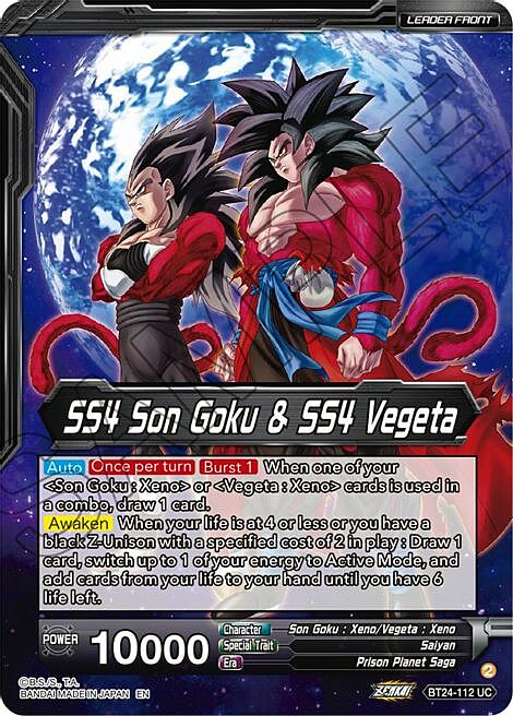 SS4 Son Goku & SS4 Vegeta // SS4 Vegito, Sparking Potara Warrior Parte Posterior