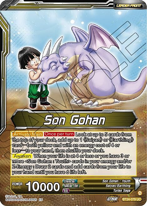 Son Gohan // Son Gohan, Rampage Premonition Card Back