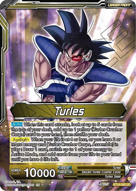 Turles // Turles, Corps Commander Parte Posterior