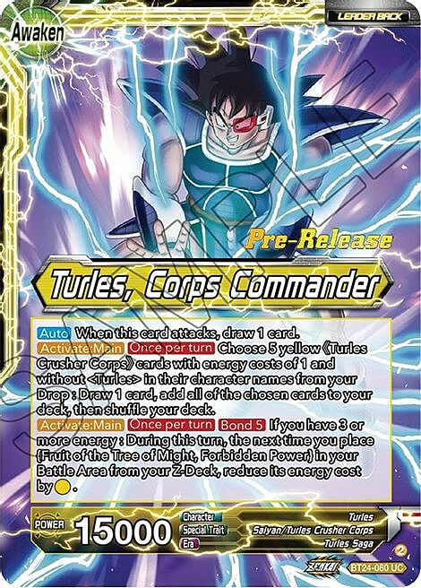 Turles // Turles, Corps Commander Parte Posterior