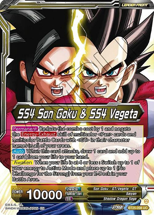 SS4 Gogeta, Strongest Fusion Explosion // SS4 Son Goku & SS4 Vegeta Card Back