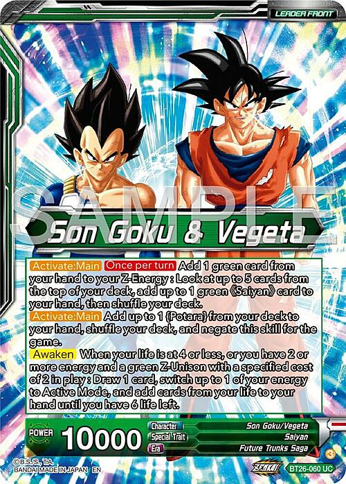 Son Goku & Vegeta // Vegito, Prodigious Fusion Parte Posterior