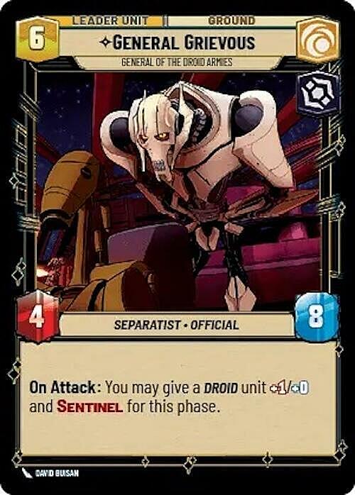 Generale Grievous, Generale Delle Armate Droidi Card Back