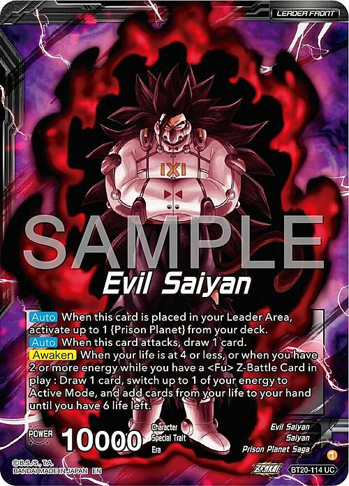 Evil Saiyan // Cumber, Maddening Force Parte Posterior