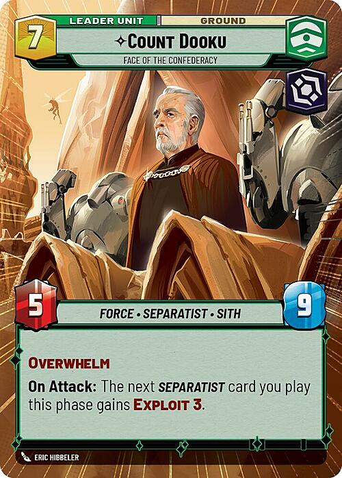 Conte Dooku, Volto Della Confederazione Card Back