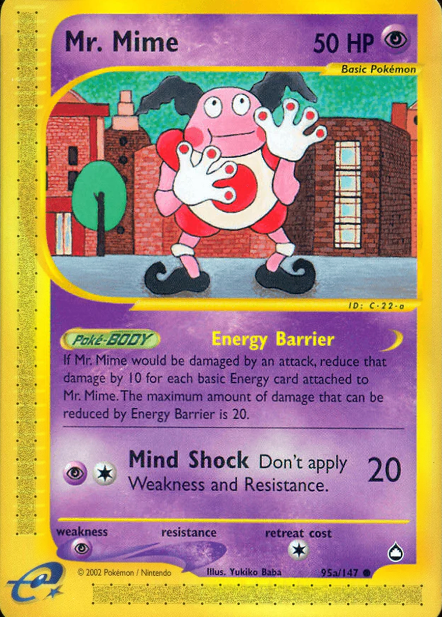 Carte Pokémon M.Mime n°95a — extension Aquapolis