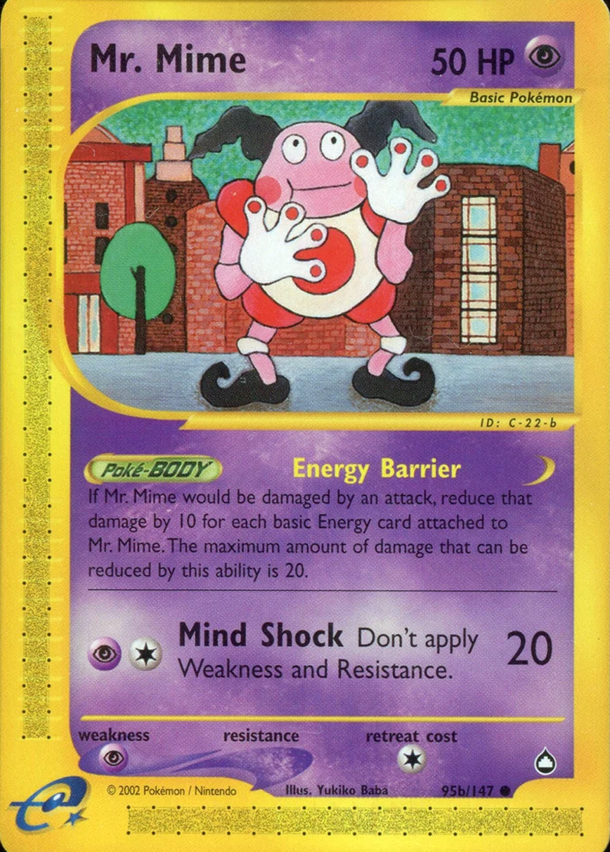 Carte Pokémon M.Mime n°95b — extension Aquapolis