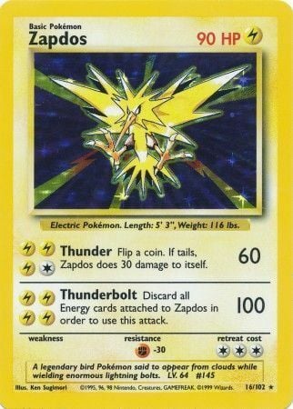 Zapdos [Thunder | Thunderbolt] Card Front