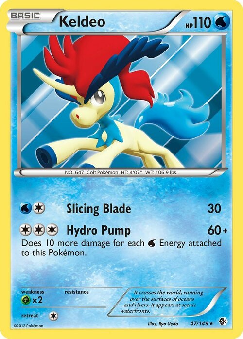 Keldeo [Slicing Blade | Hydro Pump] Card Front