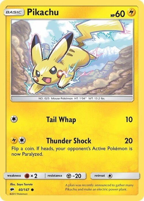 Pikachu [Tail Whap | Thundershock] Card Front