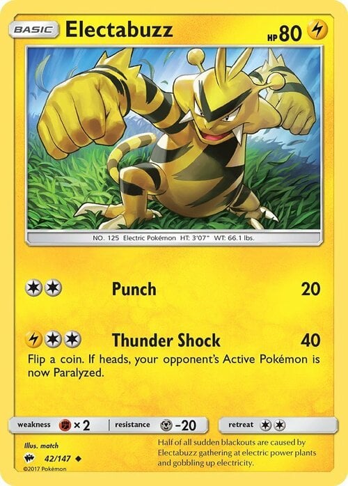 Electabuzz [Punch | Thunder Shock] Card Front