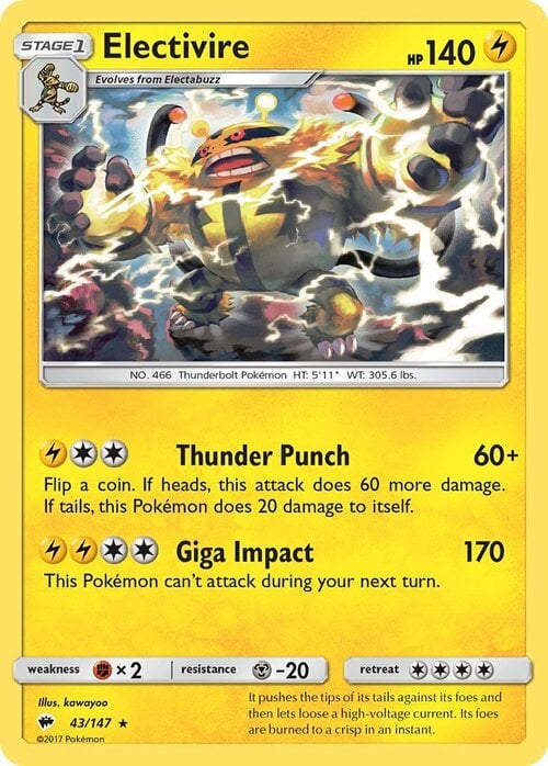 Electivire [Thunder Punch | Giga Impact] Frente
