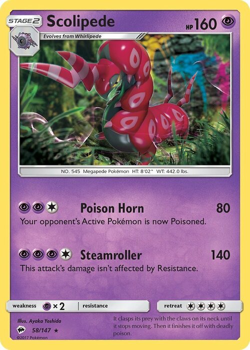 Scolipede [Poison Horn | Steamroller] Card Front