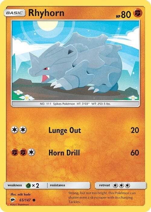 Rhyhorn [Lunge Out | Horn Drill] Card Front