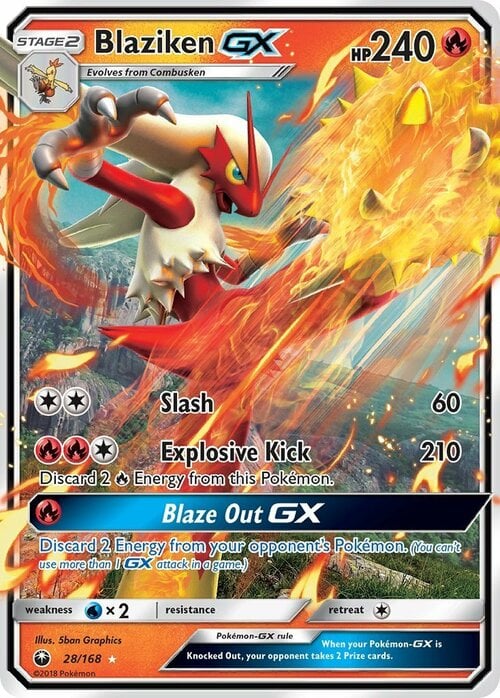 Blaziken GX [Slash | Explosive Kick | Blaze Out GX] Frente