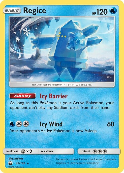Regice [Icy Barrier | Icy Wind] Card Front