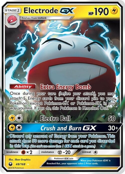 Electrode GX [Extra Energy Bomb | Electro Ball | Crush and Burn GX] Frente