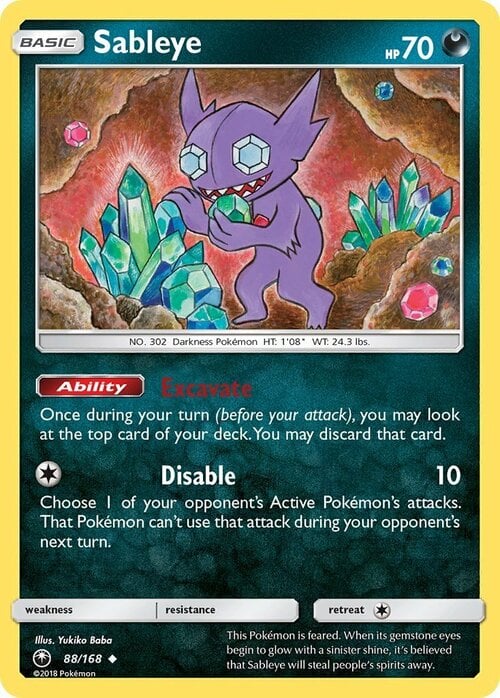 Sableye [Excavate | Disable] Card Front