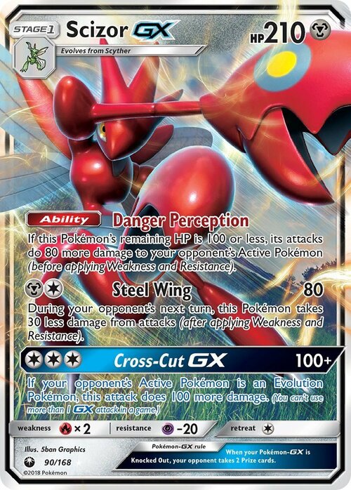 Scizor GX [Danger Perception | Steel Wing | Cross-Cut GX] Card Front
