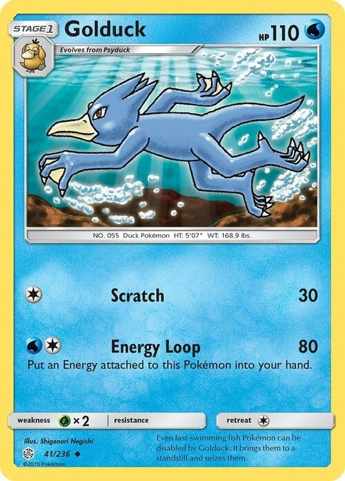Golduck [Scratch | Energy Loop] Card Front