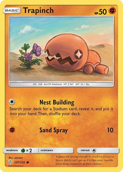 Trapinch [Nest Building | Sand Spray] Frente