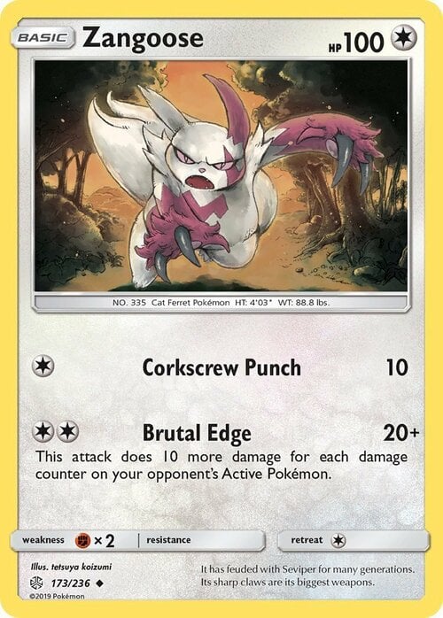 Zangoose [Corkscrew Punch | Brutal Edge] Card Front