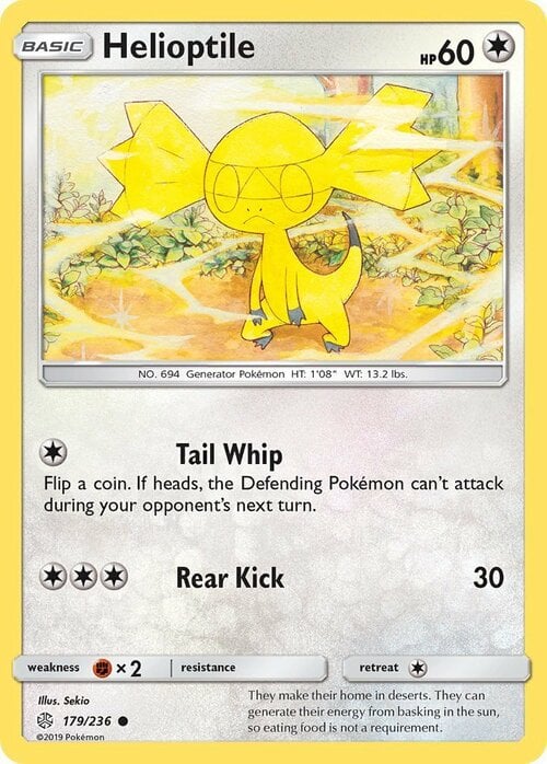 Helioptile [Tail Whip | Rear Kick] Card Front