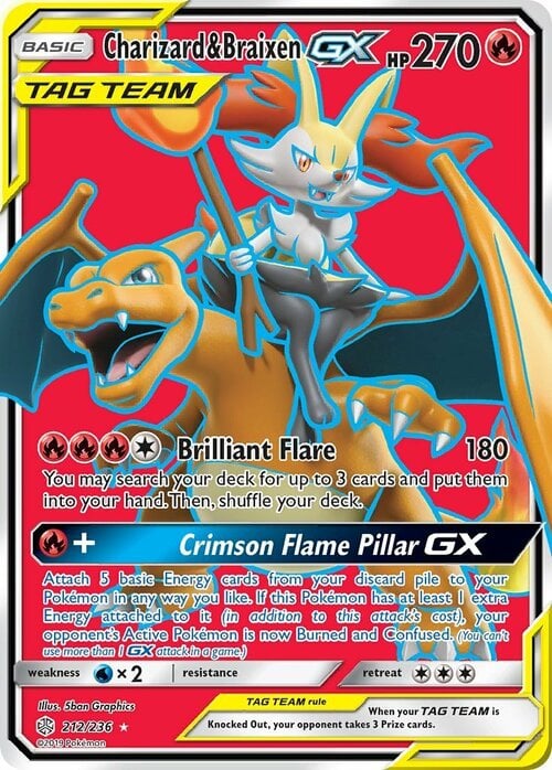 Charizard e Braixen GX ALLEATI Card Front