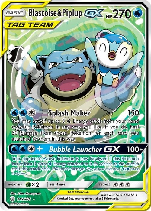 Blastoise e Piplup GX ALLEATI Card Front