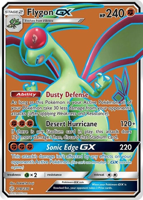 Flygon GX [Dusty Defense | Desert Hurricane | Sonic Edge GX] Card Front