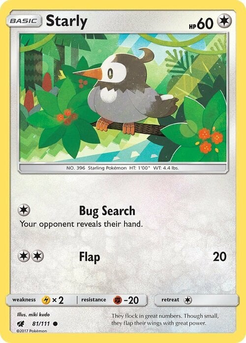 Starly [Bug Search | Flap] Card Front
