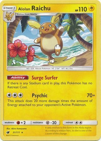 Raichu di Alola Card Front