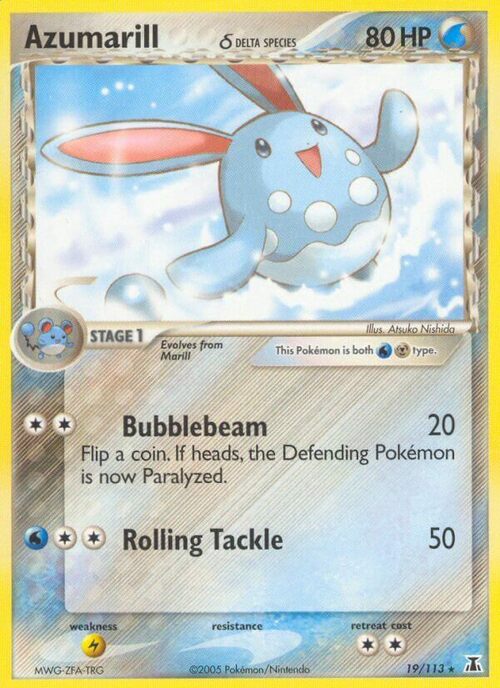 Azumarill Delta Species [Bubblebeam | Rolling Tackle] Card Front