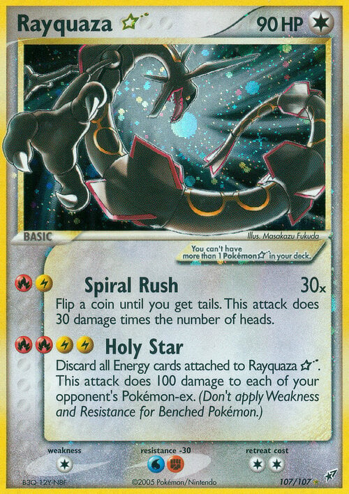 Rayquaza Gold Star Card Front