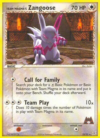 Team Magma Zangoose Card Front