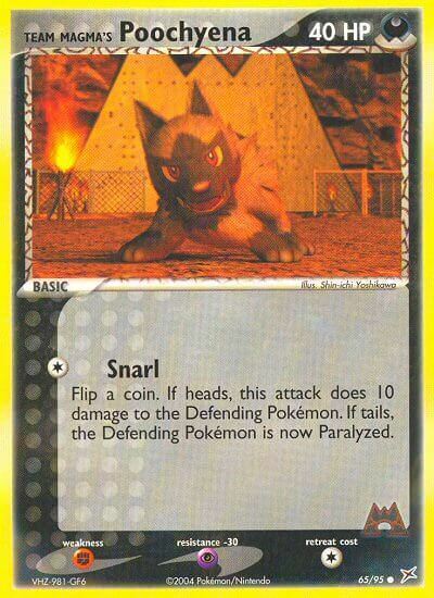 Team Magma Poochyena Card Front