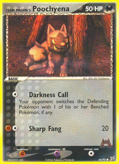 Team Magma Poochyena Card Front