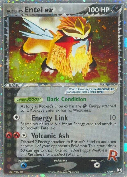 Rocket's Entei EX Card Front