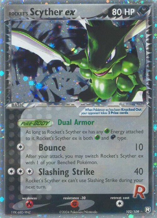 Rocket's Scyther EX Card Front