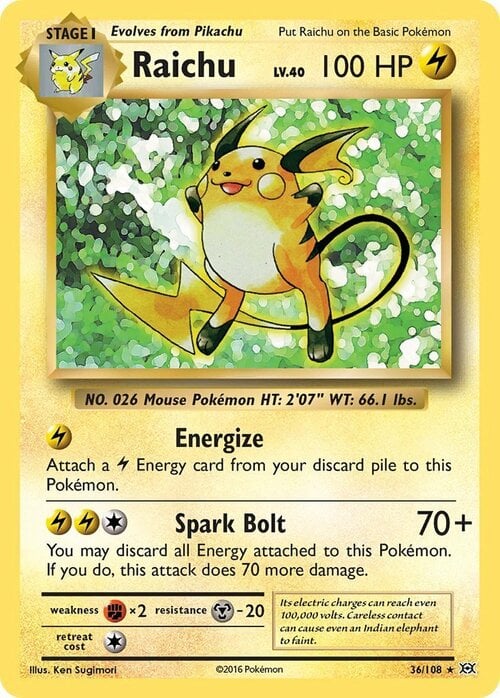 Raichu [Energize | Spark Bolt] Card Front