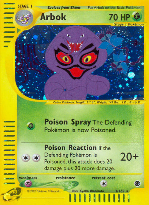 Arbok [Poison Spray | Poison Reaction] Frente