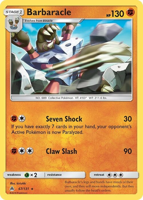 Barbaracle [Seven Shock | Claw Slash] Card Front