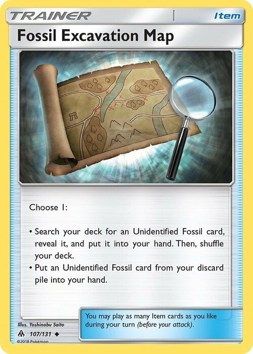 Fossil Excavation Map Card Front