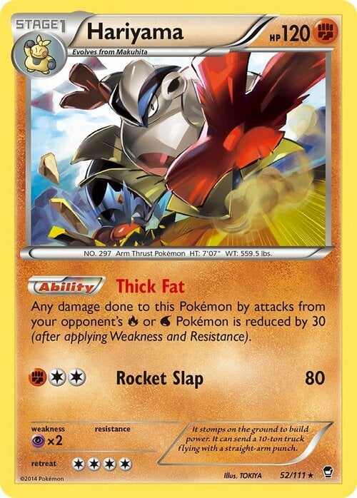 Hariyama [Thick Fat | Rocket Slap] Card Front