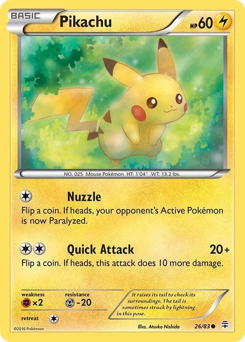 Pikachu [Nuzzle | Quick Attack] Card Front
